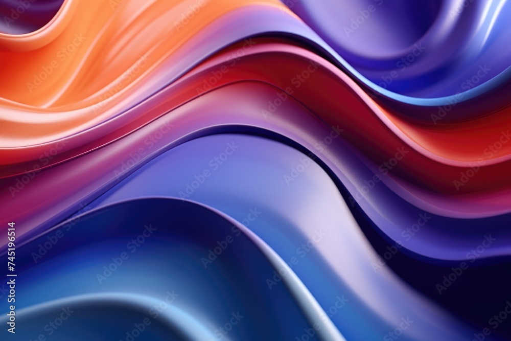 Poster Close up of a vibrant and colorful liquid wave. Ideal for backgrounds and design projects