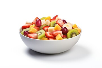 Fresh and colorful fruits in a white bowl, perfect for healthy eating concept