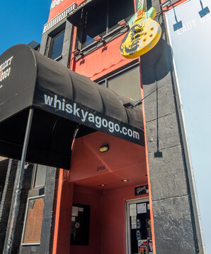 Whisky a Go Go in Sunset Boulevard under a blue sky