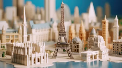 Foto auf Glas Miniature replica of the iconic Eiffel Tower. Ideal for travel and tourism concepts © Fotograf