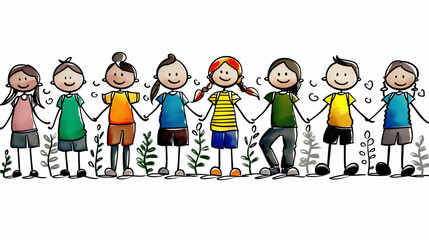 Zusammenhalt und Freude: Kinder der Welt Hand in Hand