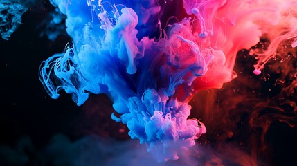 Colorful ink in water on a black background. Abstract background. - obrazy, fototapety, plakaty
