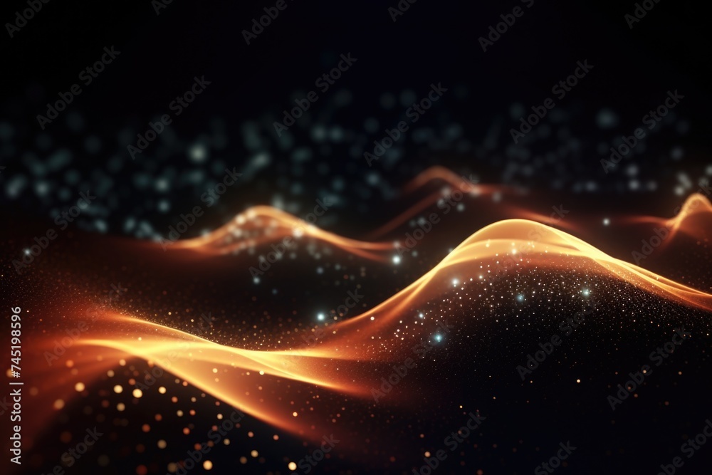 Poster A mysterious dark background with glowing lights. Perfect for adding a touch of intrigue to your design projects