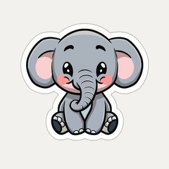 Adorable Baby Elephant: Perfect Sticker for Adding Cuteness 