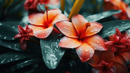 Beautiful flowers with water droplets, perfect for nature-themed designs