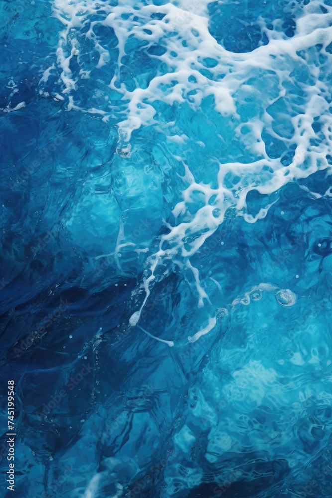 Poster a detailed close up of a wave in the ocean. perfect for travel or nature concepts