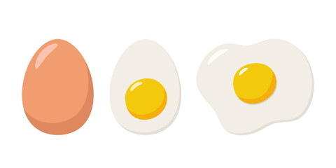 Vector eggs. Breakfast concept. Vector illustration. Isolated on a white background. Flat design.