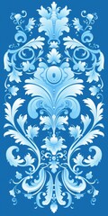 An Azure wallpaper with ornate design, in the style of victorian, repeating pattern vector illustration