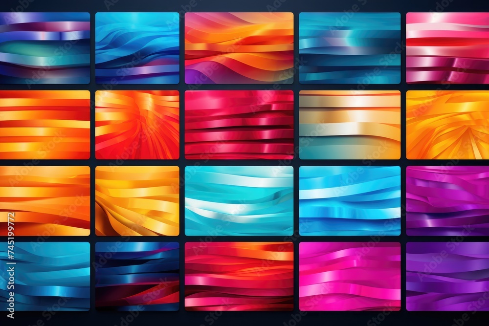 Poster a set of nine different colored backgrounds, perfect for various design projects