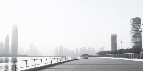 Urban skyline in black and white, suitable for various design projects