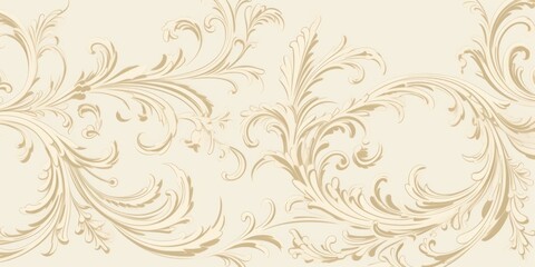 Fototapeta na wymiar An Ivory wallpaper with ornate design, in the style of victorian, repeating pattern vector illustration