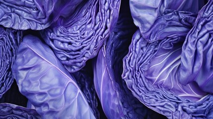 Fototapeta premium Detailed close up of a bunch of purple cabbage, perfect for food and nutrition concepts