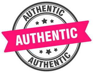 authentic stamp. authentic label on transparent background. round sign