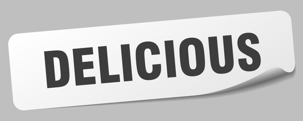 delicious sticker. delicious label