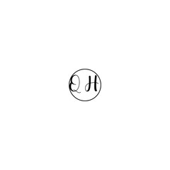 QH black line initial Monogram Logo Design Template