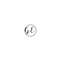 GE black line initial Monogram Logo Design Template