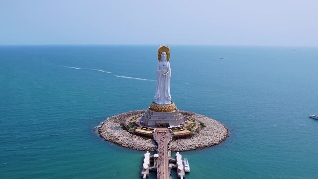 The Scenery of Guanyin on the Sea in Nanshan Cultural Tourism Area, Sanya, Hainan, China