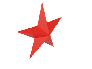 Red volumetric star. 3d render.