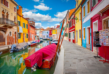 Colorful houses in Burano, Venice, Italy - 745203522