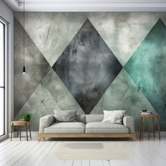 Black gray and white diamonds modern abstract wallpaper
