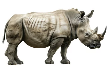 Keuken spatwand met foto rhino isolated on white background © trimiati