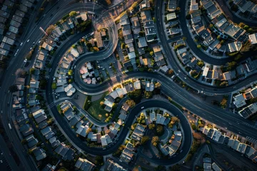 Selbstklebende Fototapete Vereinigte Staaten Aerial View of San Francisco Skyline at Sunrise, California, USA