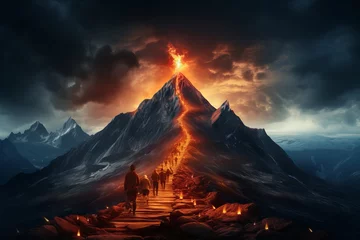 Photo sur Plexiglas Dolomites fire in the mountains