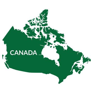Canada map in green color. Canadian map.	