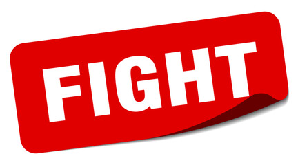 fight sticker. fight label