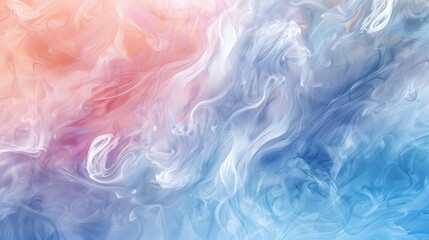 delicate swirling pastel colors in a gradient from blue to red. The soft create a visually pleasing...