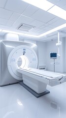 MRI scan in bright clean white medical room