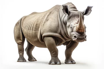 Zelfklevend Fotobehang rhinoceros isolated on white background © trimiati
