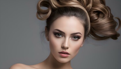 Fototapeta premium Beautiful Makeup Model headshot 