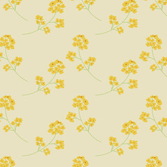 seamless pattern with flowers Simple hand drawn fall season texture. Illustration repetitive wallpaper.