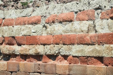 The remains of an old brick wall from the time of Ancient Rome. Ankara