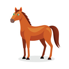  Horse Animal flat vector illustration.