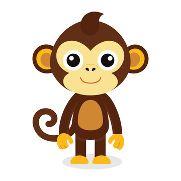  Monkey Animal flat vector illustration