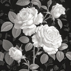 roses as a seamless tile, pattern background, ai generated