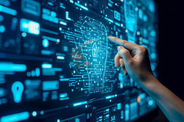 Fototapeta premium Data analysis of document ai artificial intelligence process
