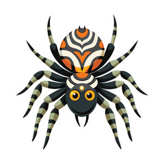Naklejka na ściany i meble Zebra spider Animal flat vector illustration