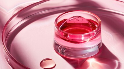 Luxurious Red Cream Serum Texture for Skincare Elegance. - obrazy, fototapety, plakaty