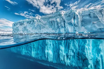 Poster Im Rahmen Icebergs floating in Glacier Lagoon, Antarctic Peninsula, Antarctica. Ice on the water © Oleh