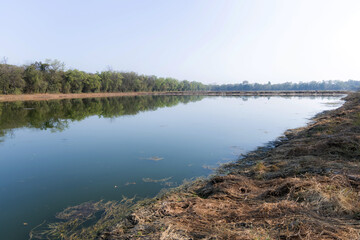 Stabilization lagoon or ponds for wastewater treatment from factory or industrial in sewage treatment plants.