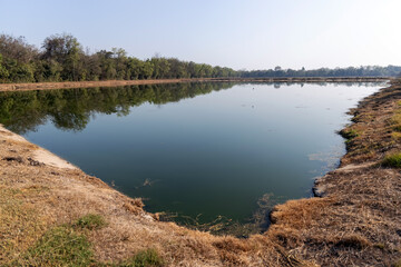 Stabilization lagoon or ponds for wastewater treatment from factory or industrial in sewage treatment plants.