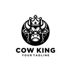 Bull head angry logo vector. Animal bull logo vector