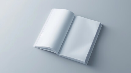 Empty White Open Book Mockup Template. Simple clear background.