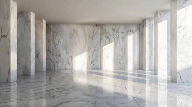 A Spacious White Marble Room