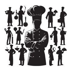 silhouettes of chef