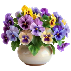 Foto auf Acrylglas Pansy flowers on transparent background © Mubeen