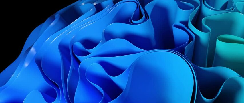 wavy abstract background video with blue and green curves